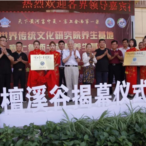 世界傳統文化研究院、塞上魯西書畫院檀溪谷?鹽溫泉養生基地揭幕儀式成功舉行