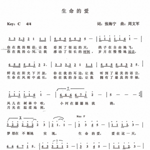 《生命的愛》詞：張海寧，曲：周文軍