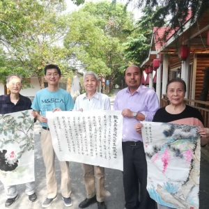 劉松林會長出席慶雙節桂花園書畫筆會