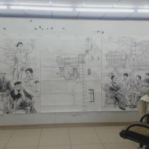 《進步文化策源地》 大型海派文化歷史場景中國人物畫作品創作